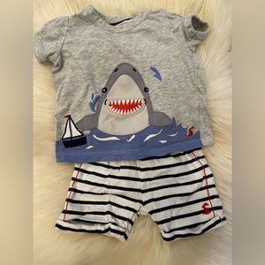 Joules Shark T-shirt and Shorts Set